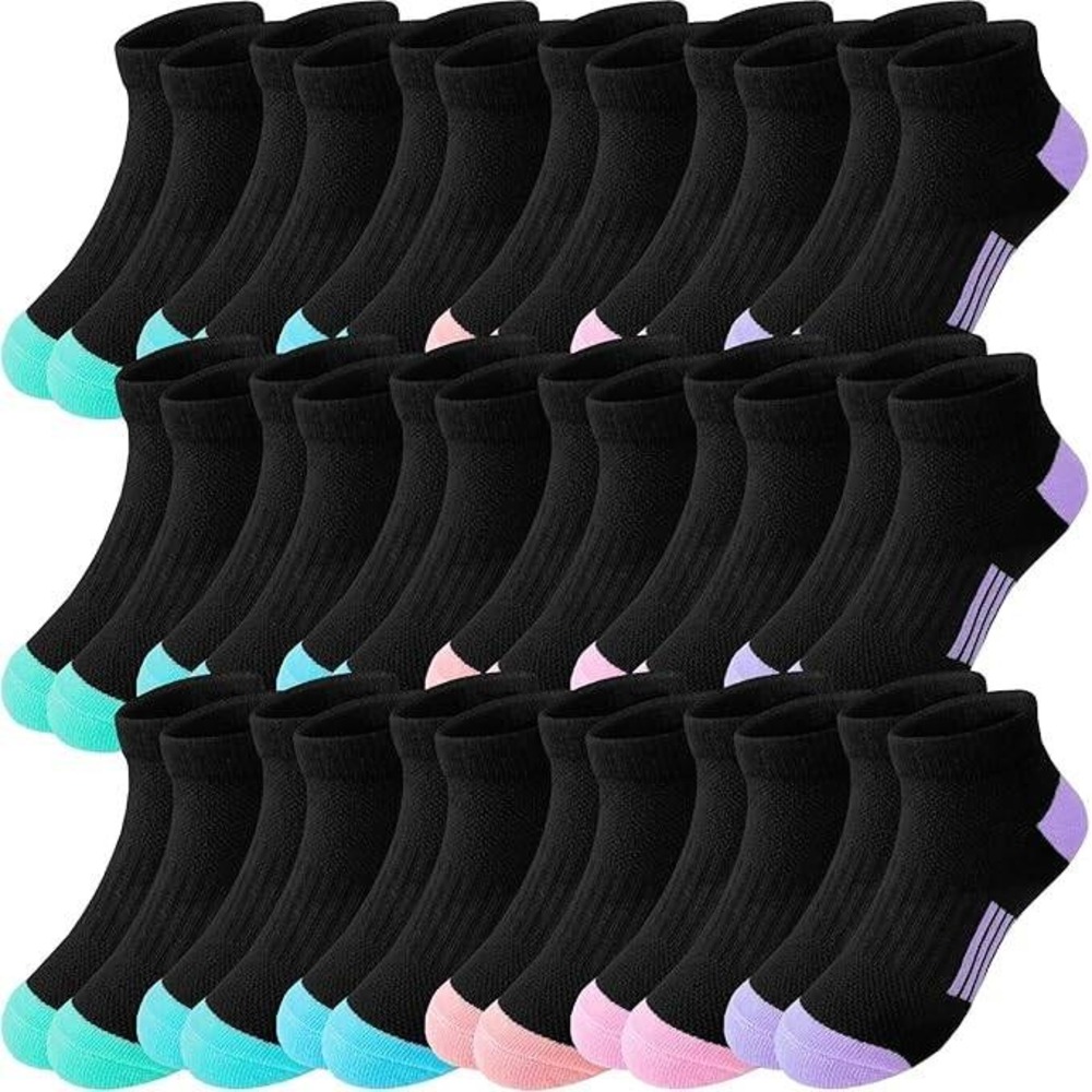 MSRP $29 Bemeol Girls Socks 18 Pairs 7-10 Years Ankle Socks Soft Athletic Low C